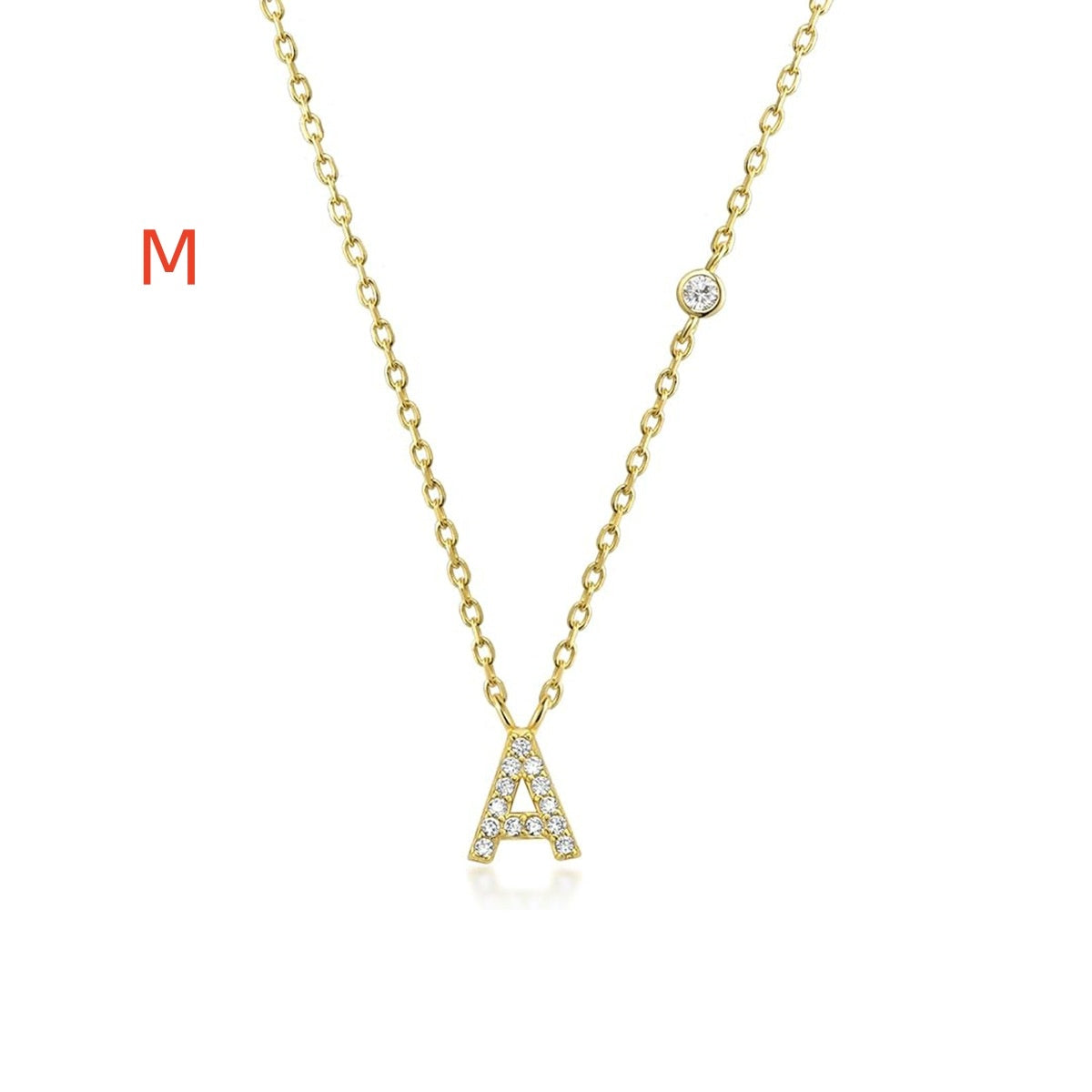 Luxury Gold & Silver A-Z Initial Necklace Dazzling CZ Pendant for Women