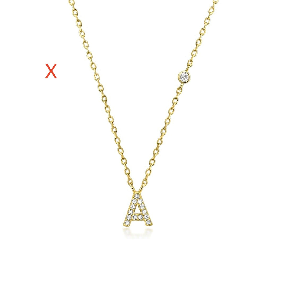Luxury Gold & Silver A-Z Initial Necklace Dazzling CZ Pendant for Women