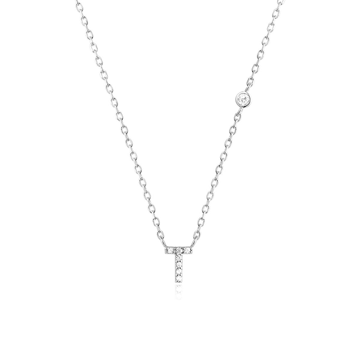 Luxury Gold & Silver A-Z Initial Necklace Dazzling CZ Pendant for Women