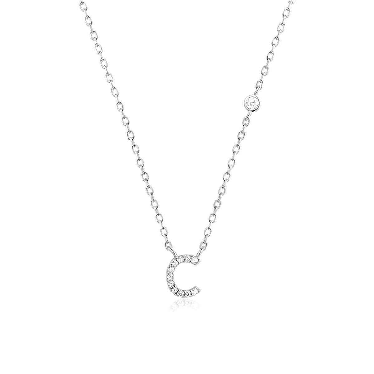 Luxury Gold & Silver A-Z Initial Necklace Dazzling CZ Pendant for Women