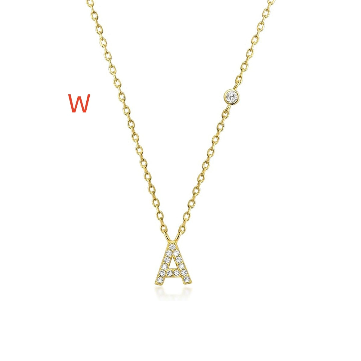 Luxury Gold & Silver A-Z Initial Necklace Dazzling CZ Pendant for Women