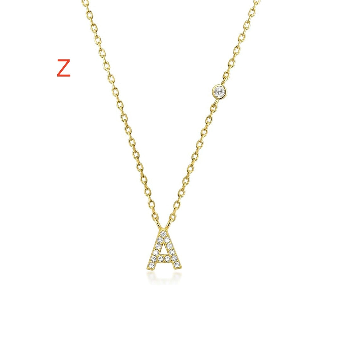 Luxury Gold & Silver A-Z Initial Necklace Dazzling CZ Pendant for Women