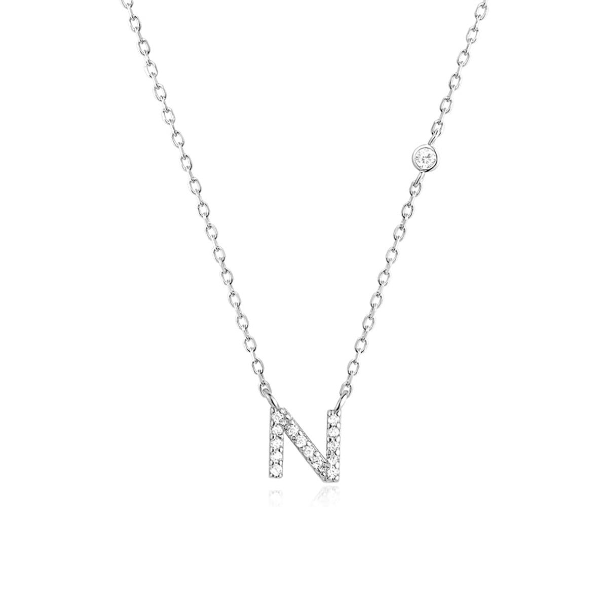 Luxury Gold & Silver A-Z Initial Necklace Dazzling CZ Pendant for Women