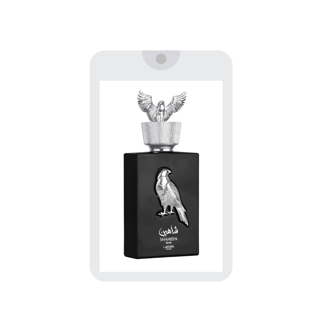 Lattafa Pride Shaheen Silver Eau de Parfum (EDP) Travel Size Spray - 20ml (0.67 OZ), Unisex Fragrance for Men & Women
