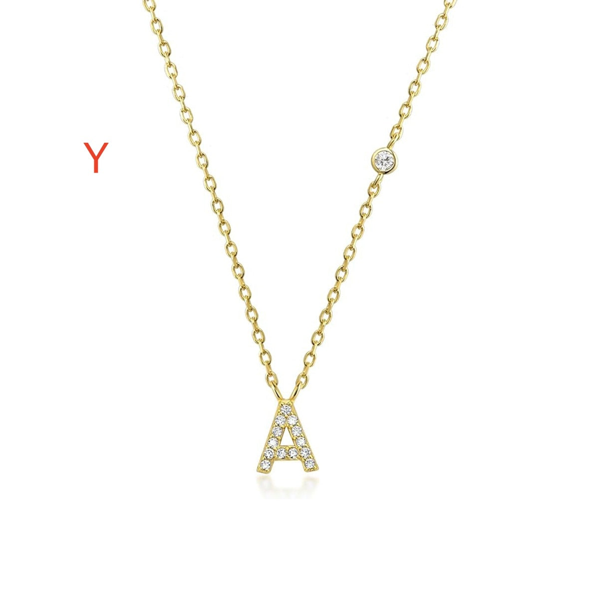 Luxury Gold & Silver A-Z Initial Necklace Dazzling CZ Pendant for Women