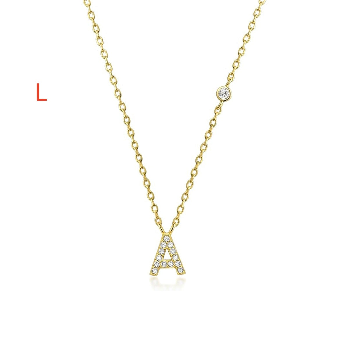 Luxury Gold & Silver A-Z Initial Necklace Dazzling CZ Pendant for Women