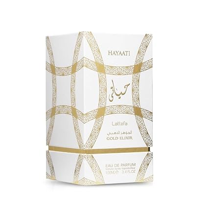 Lattafa Hayaati Gold Elixir Eau De Parfum Spray for Unisex, 3.4 Ounce