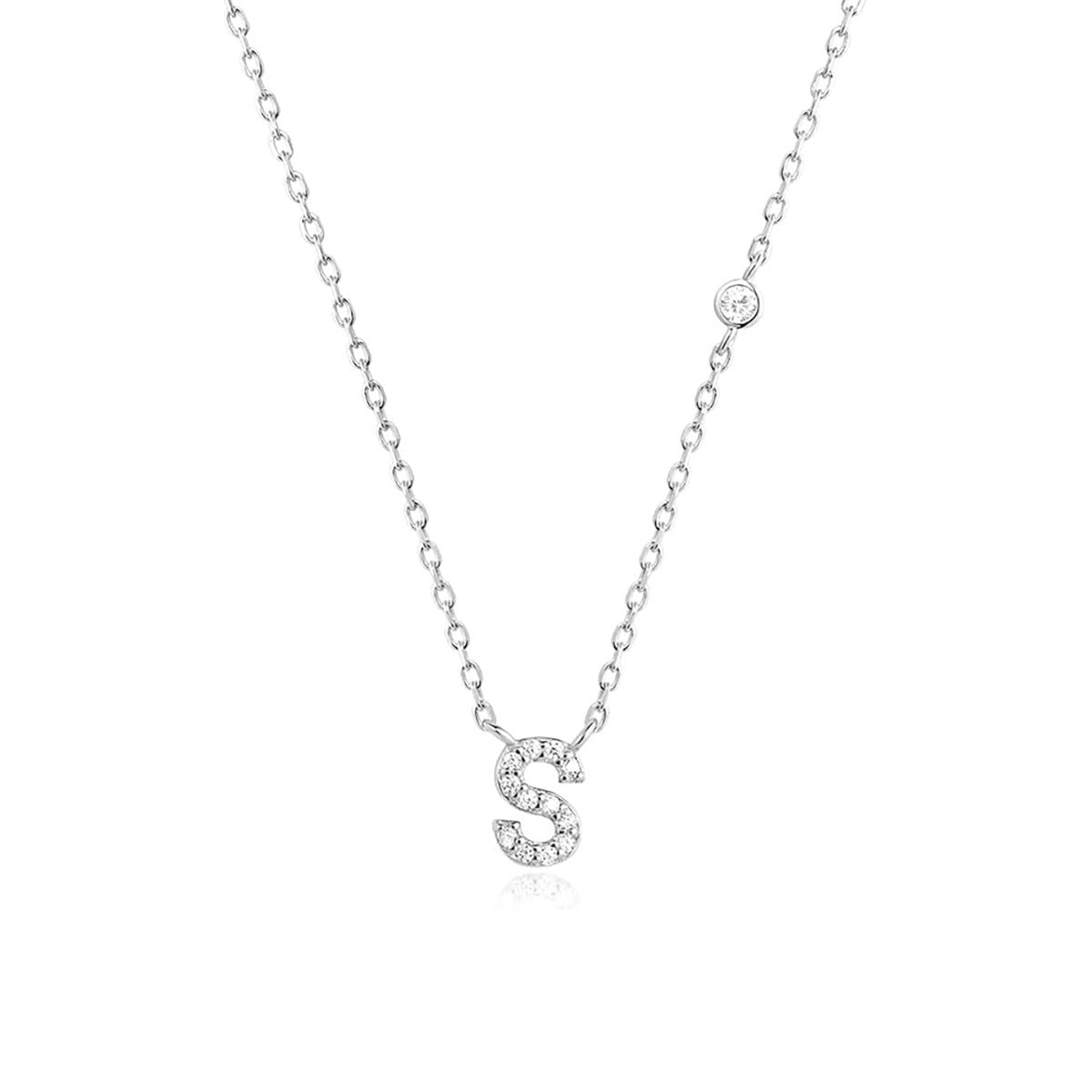 Luxury Gold & Silver A-Z Initial Necklace Dazzling CZ Pendant for Women