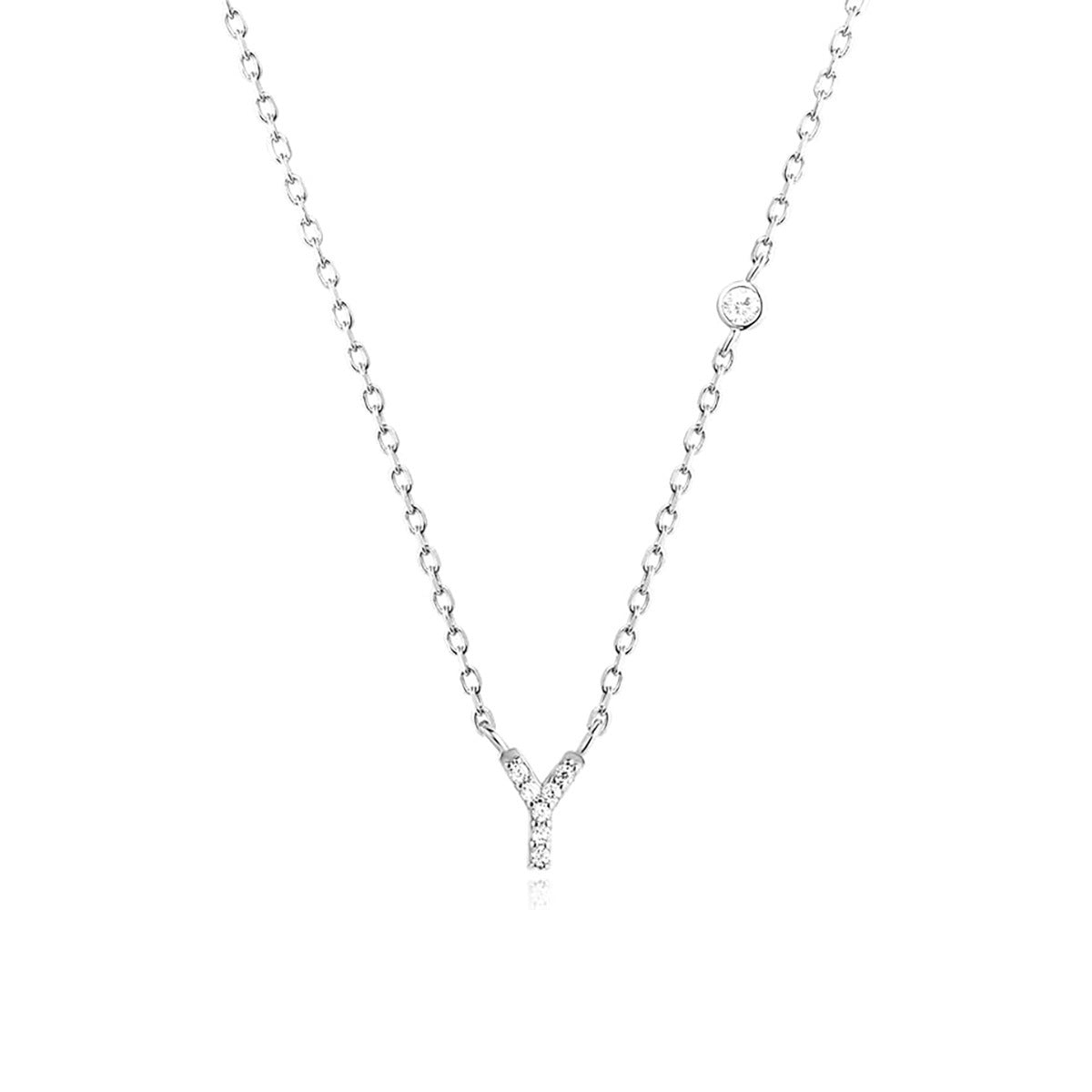 Luxury Gold & Silver A-Z Initial Necklace Dazzling CZ Pendant for Women