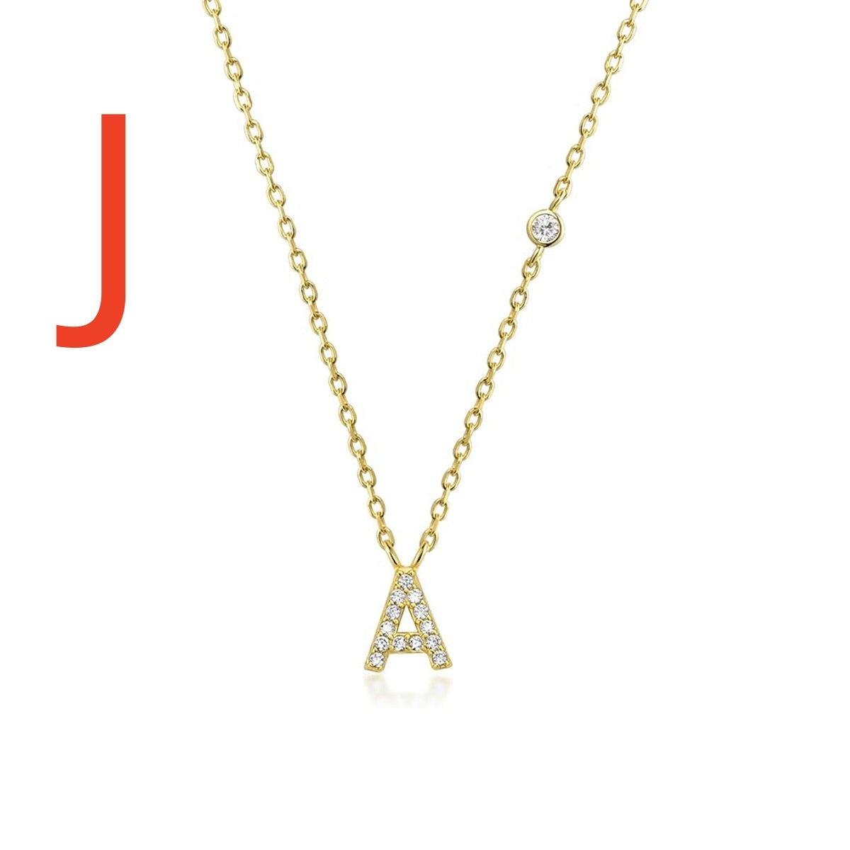 Luxury Gold & Silver A-Z Initial Necklace Dazzling CZ Pendant for Women