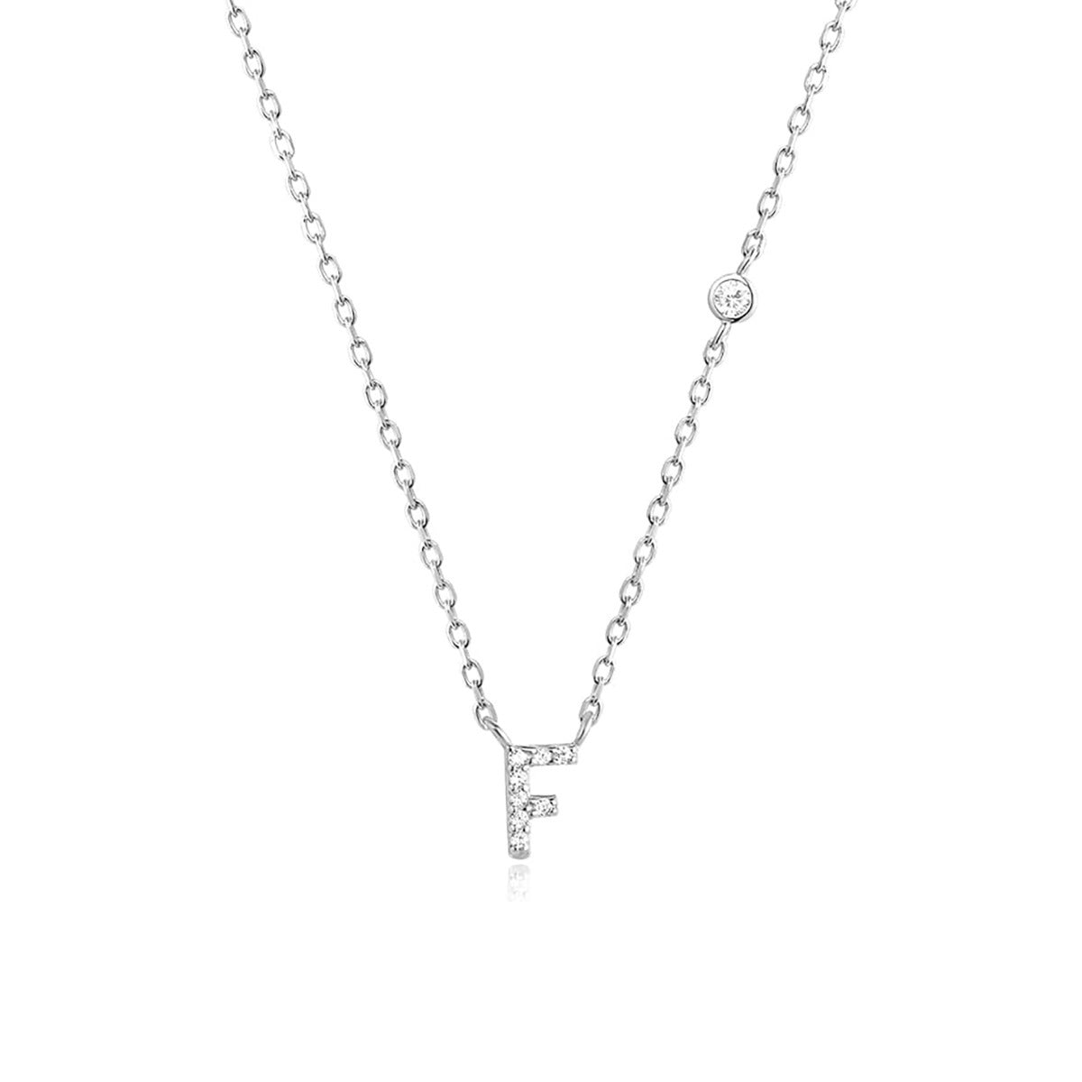 Luxury Gold & Silver A-Z Initial Necklace Dazzling CZ Pendant for Women