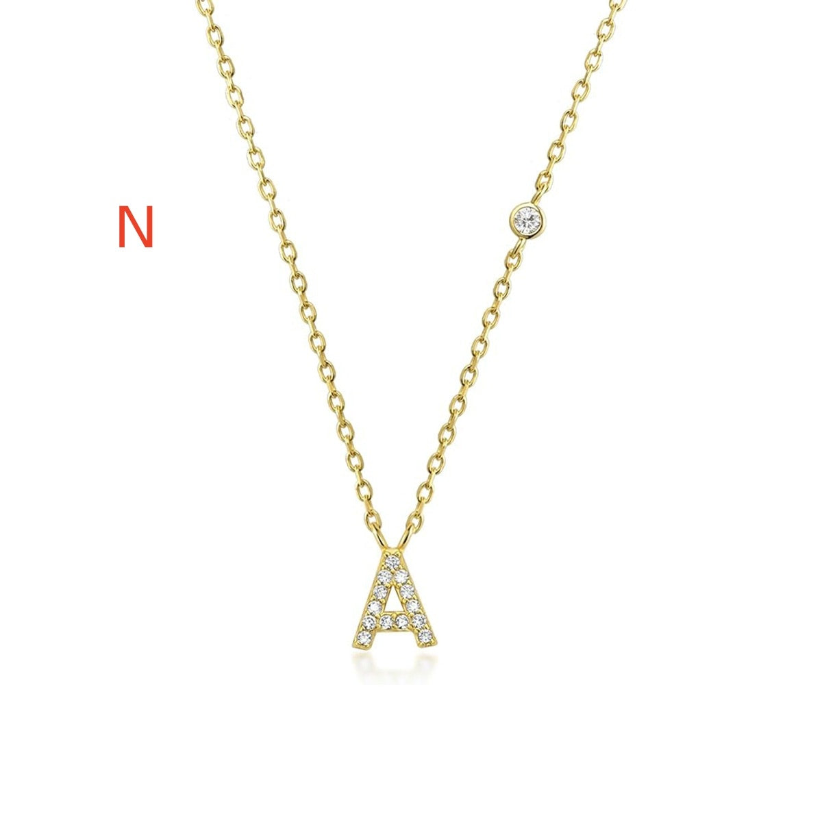 Luxury Gold & Silver A-Z Initial Necklace Dazzling CZ Pendant for Women