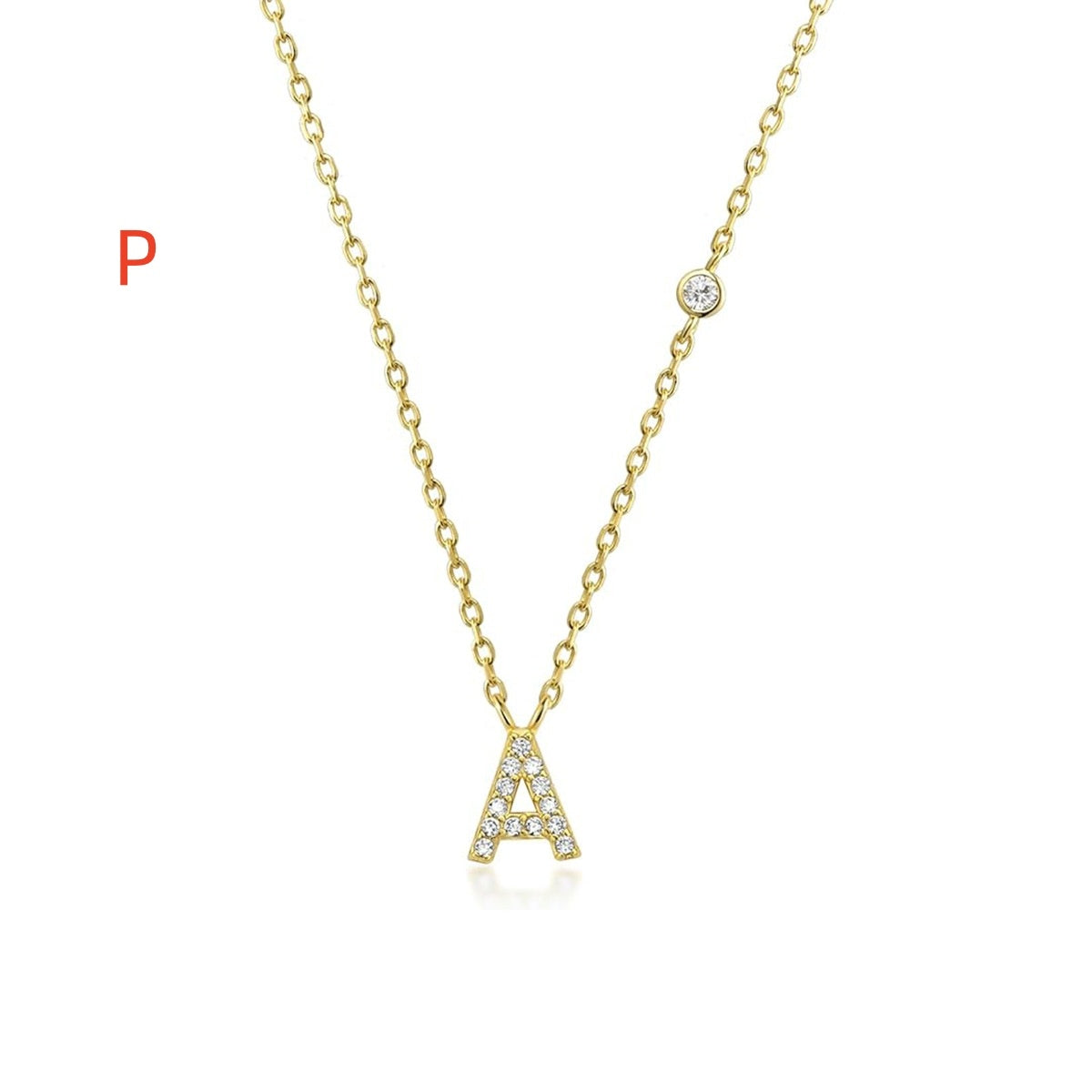 Luxury Gold & Silver A-Z Initial Necklace Dazzling CZ Pendant for Women