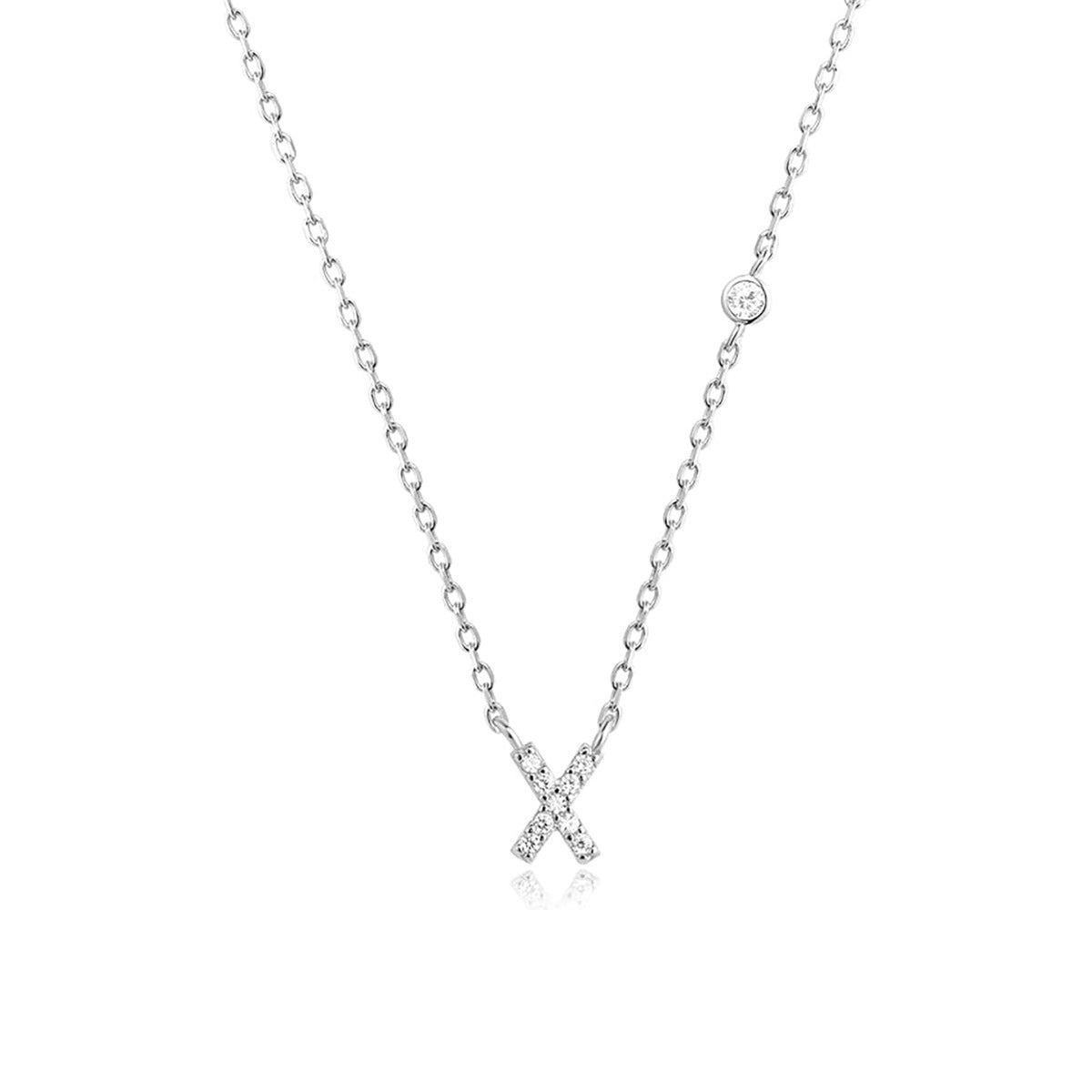 Luxury Gold & Silver A-Z Initial Necklace Dazzling CZ Pendant for Women