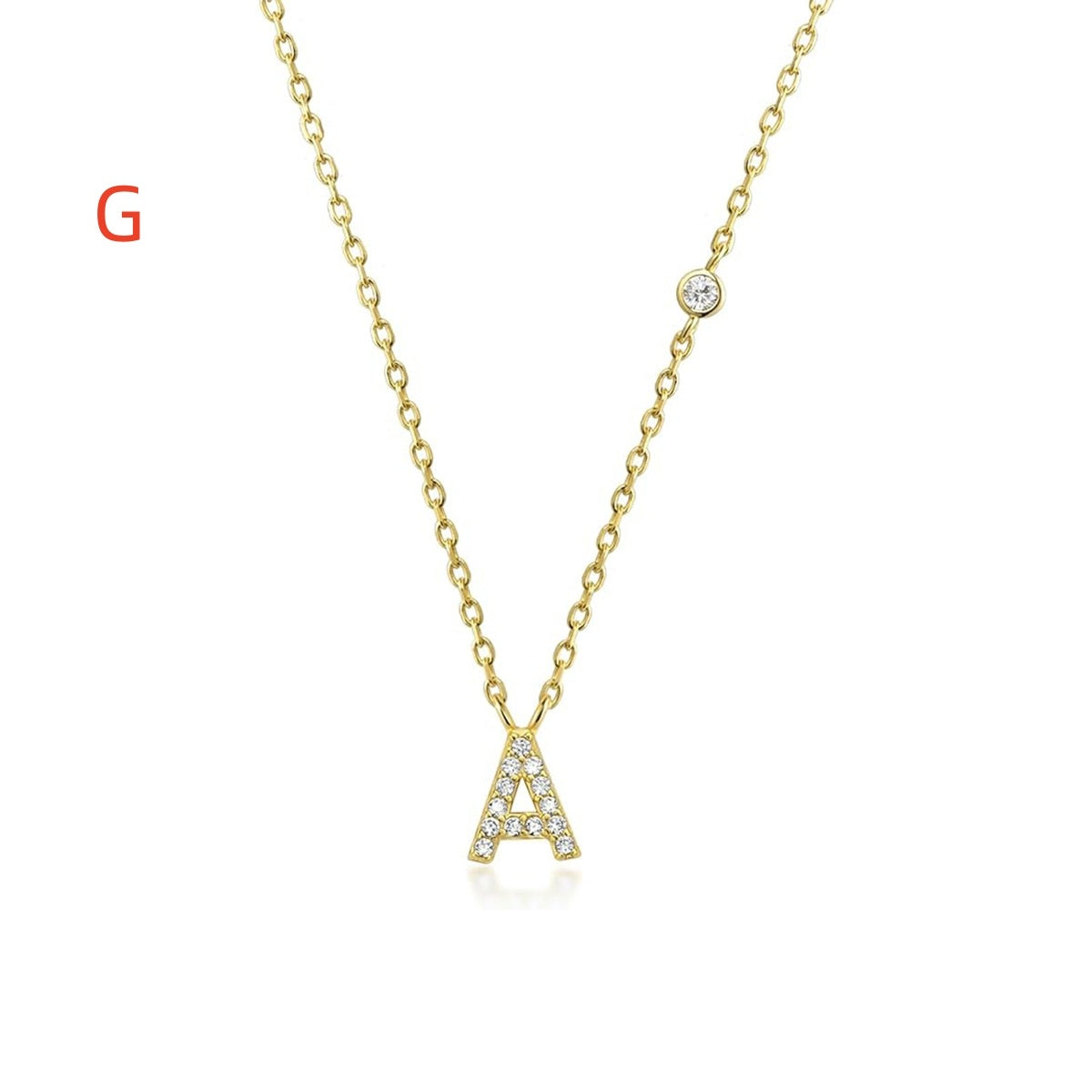 Luxury Gold & Silver A-Z Initial Necklace Dazzling CZ Pendant for Women