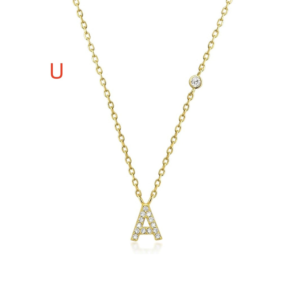 Luxury Gold & Silver A-Z Initial Necklace Dazzling CZ Pendant for Women