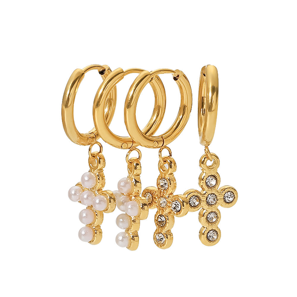 French Fashion 18K Gold Titanium Steel Earrings