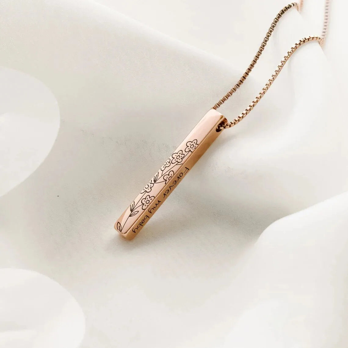 Personalized Birth Month Flower Name Necklace A Unique Touch of Nature & Identity