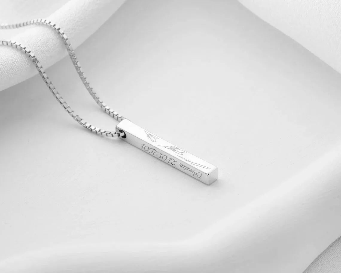 Personalized Birth Month Flower Name Necklace A Unique Touch of Nature & Identity