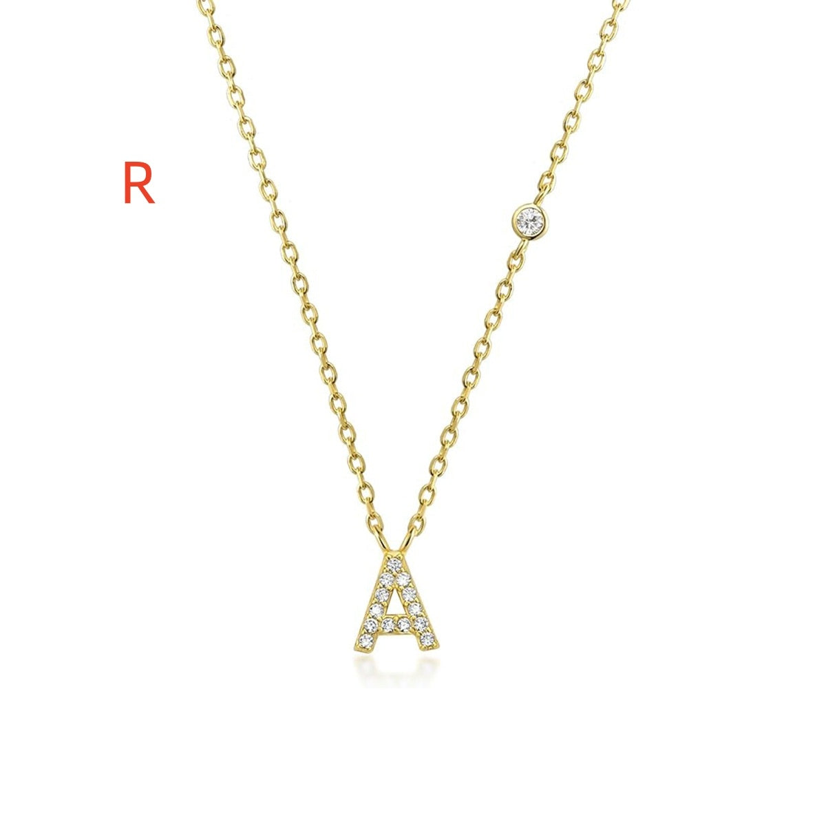 Luxury Gold & Silver A-Z Initial Necklace Dazzling CZ Pendant for Women