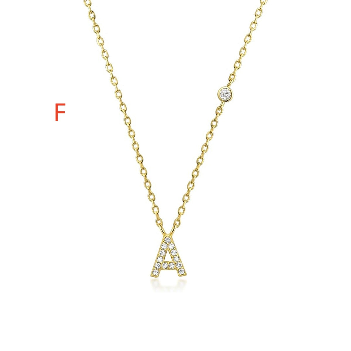 Luxury Gold & Silver A-Z Initial Necklace Dazzling CZ Pendant for Women