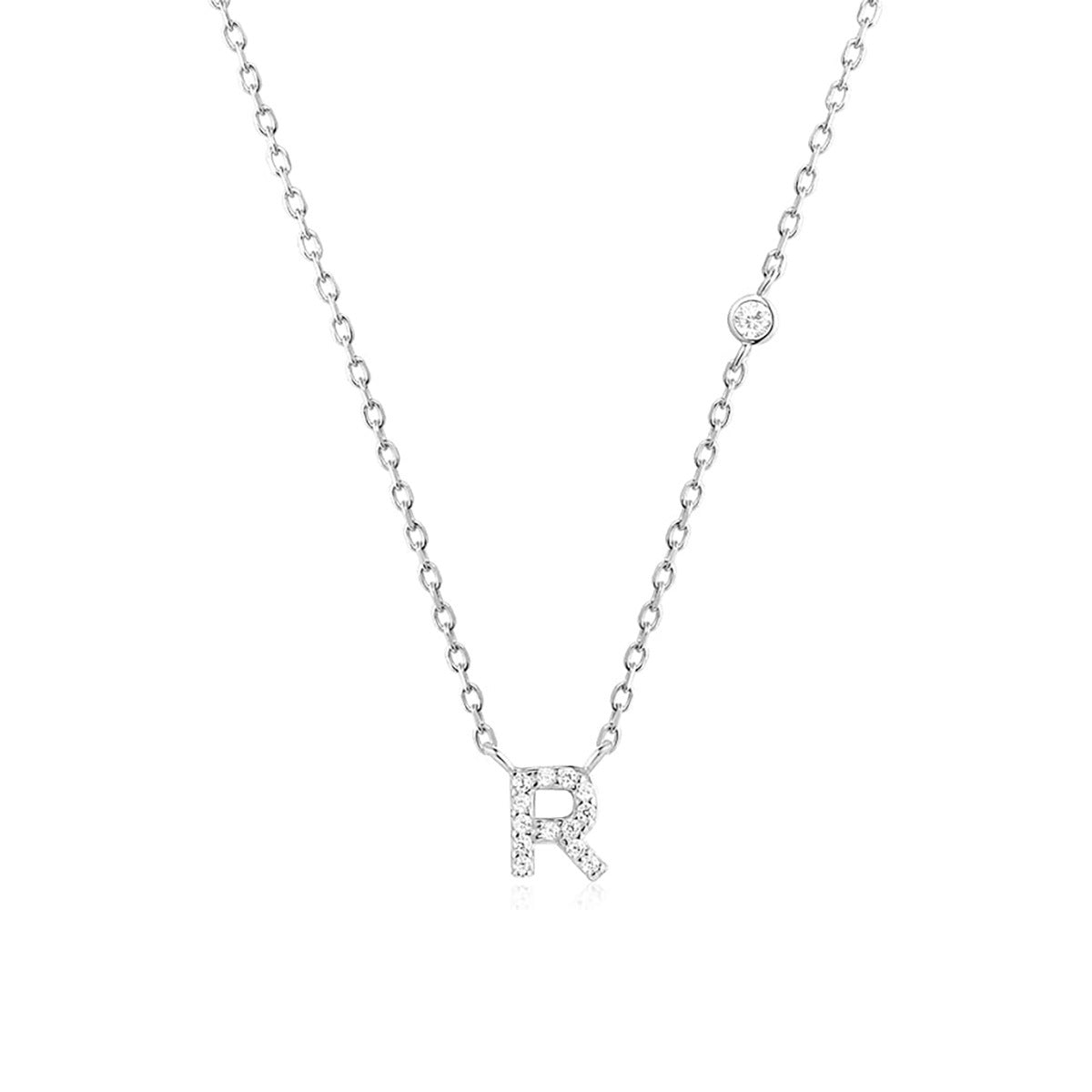 Luxury Gold & Silver A-Z Initial Necklace Dazzling CZ Pendant for Women