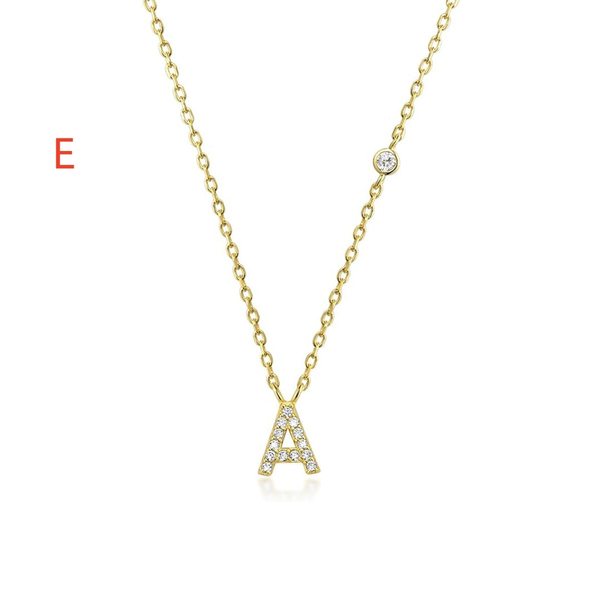 Luxury Gold & Silver A-Z Initial Necklace Dazzling CZ Pendant for Women