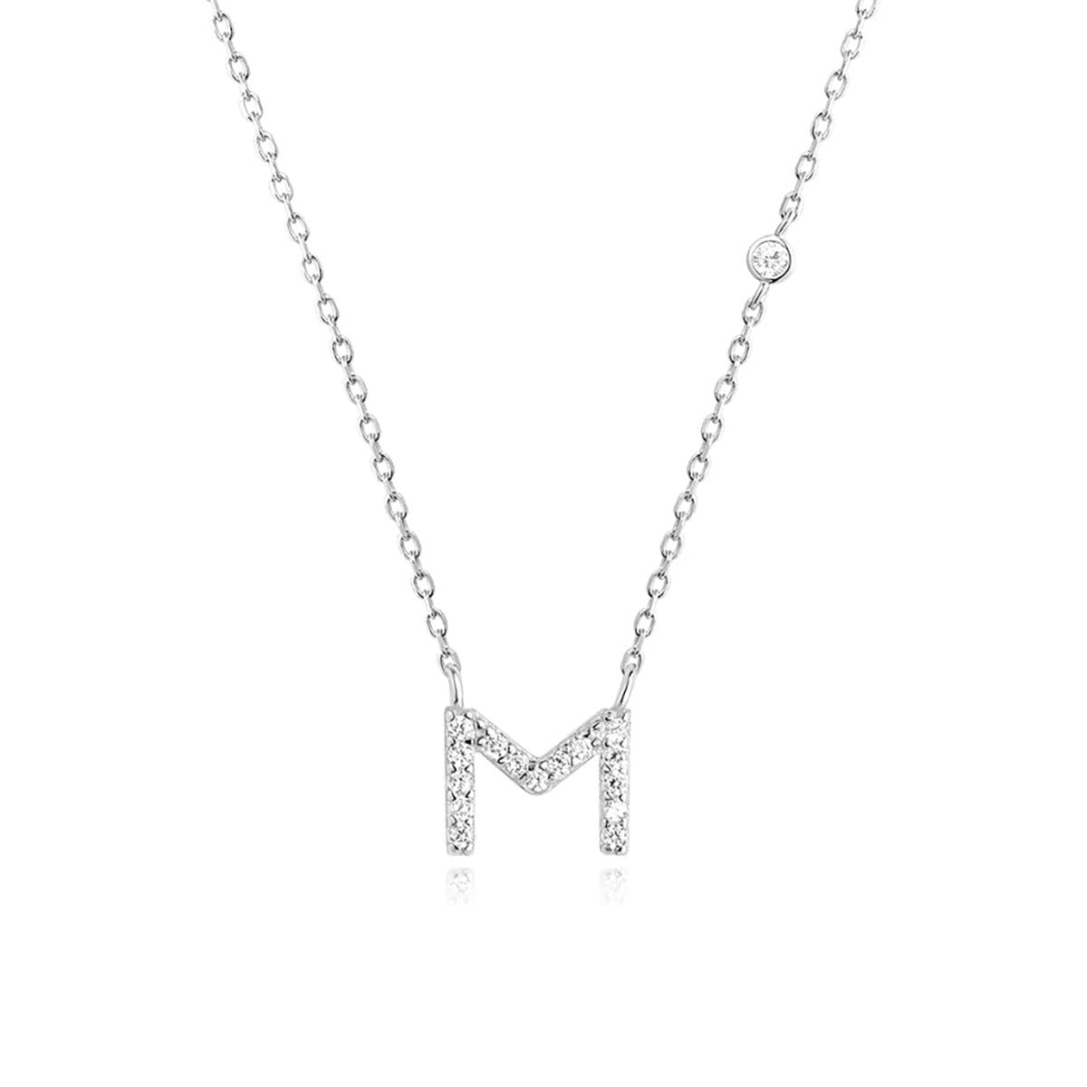 Luxury Gold & Silver A-Z Initial Necklace Dazzling CZ Pendant for Women