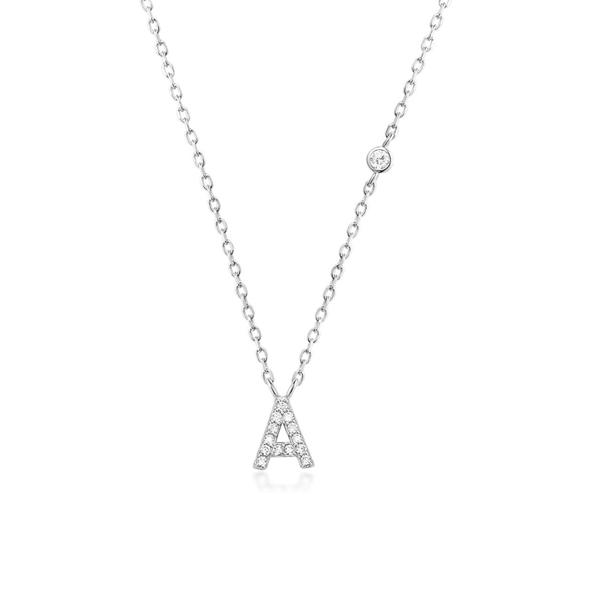 Luxury Gold & Silver A-Z Initial Necklace Dazzling CZ Pendant for Women