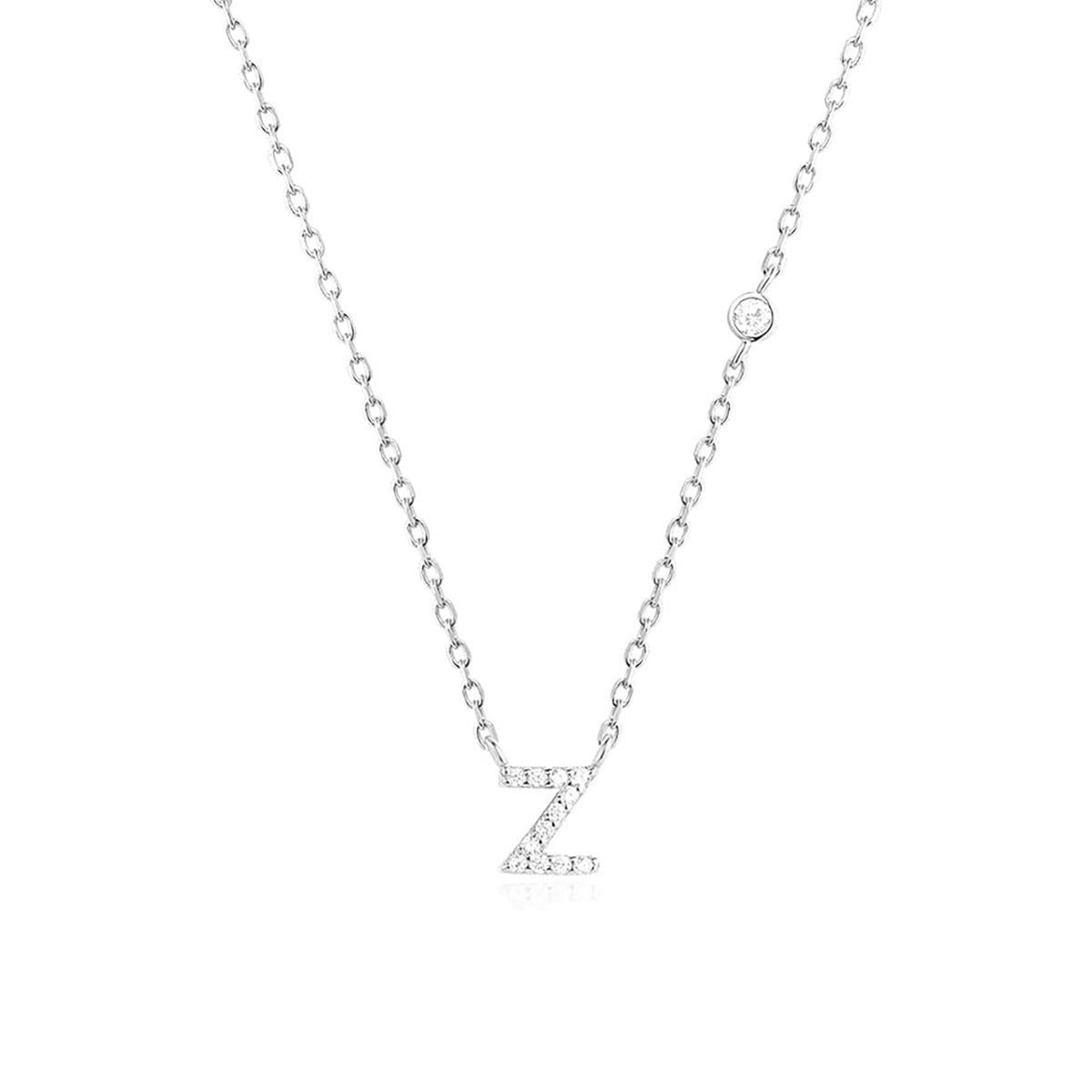 Luxury Gold & Silver A-Z Initial Necklace Dazzling CZ Pendant for Women