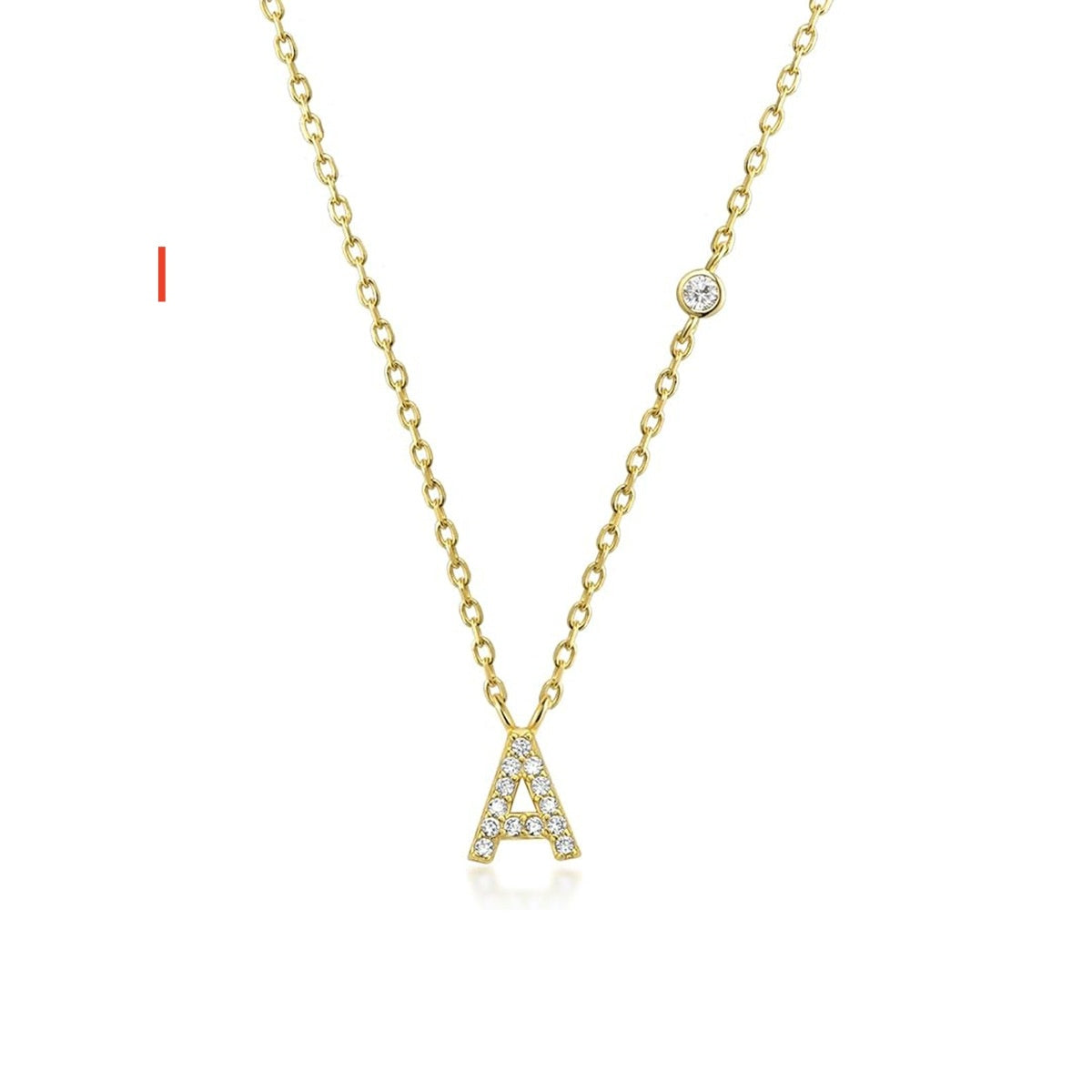 Luxury Gold & Silver A-Z Initial Necklace Dazzling CZ Pendant for Women