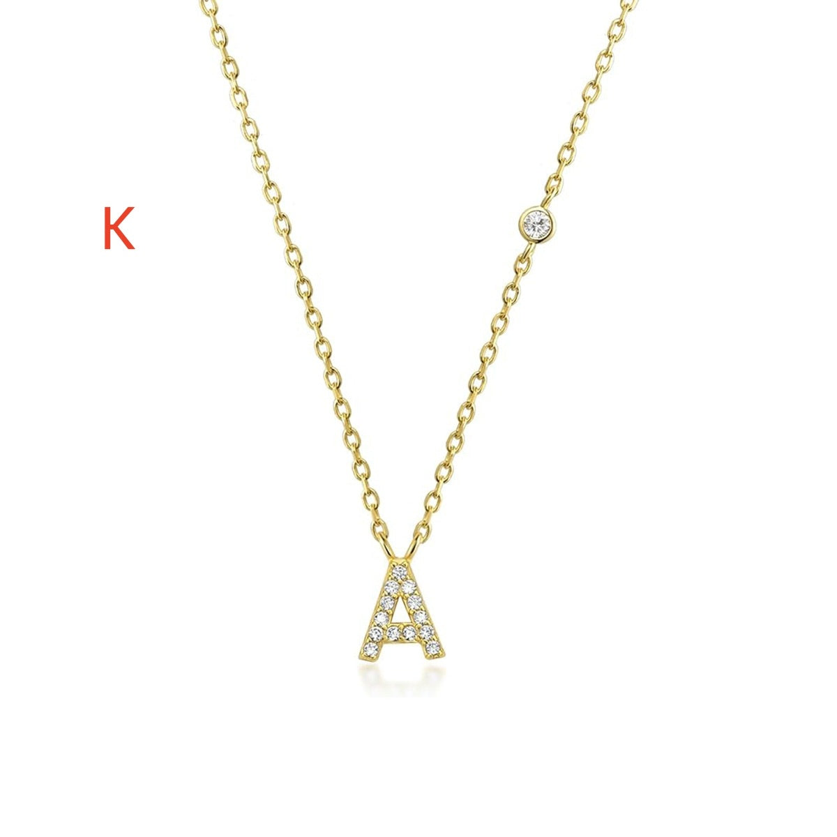 Luxury Gold & Silver A-Z Initial Necklace Dazzling CZ Pendant for Women