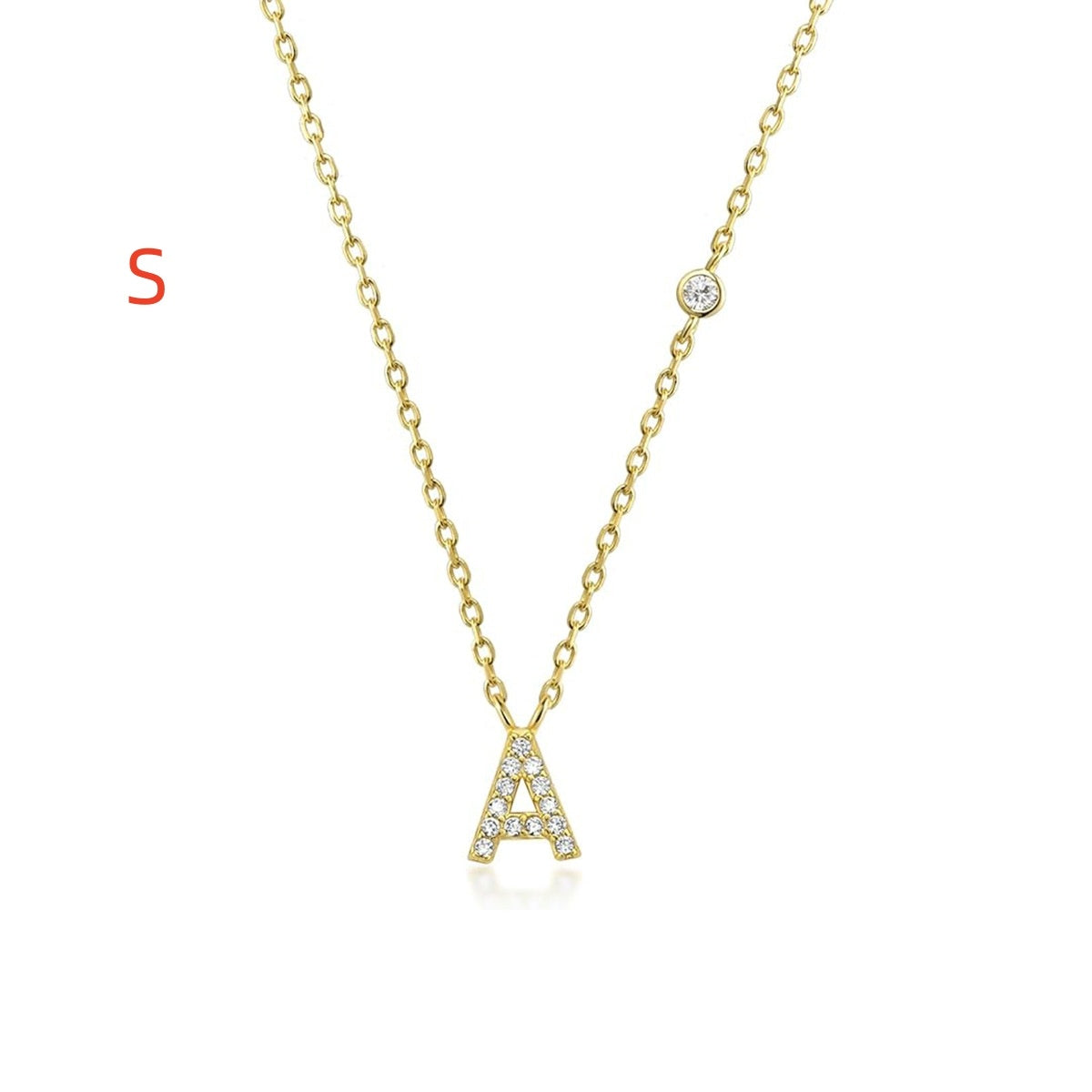 Luxury Gold & Silver A-Z Initial Necklace Dazzling CZ Pendant for Women