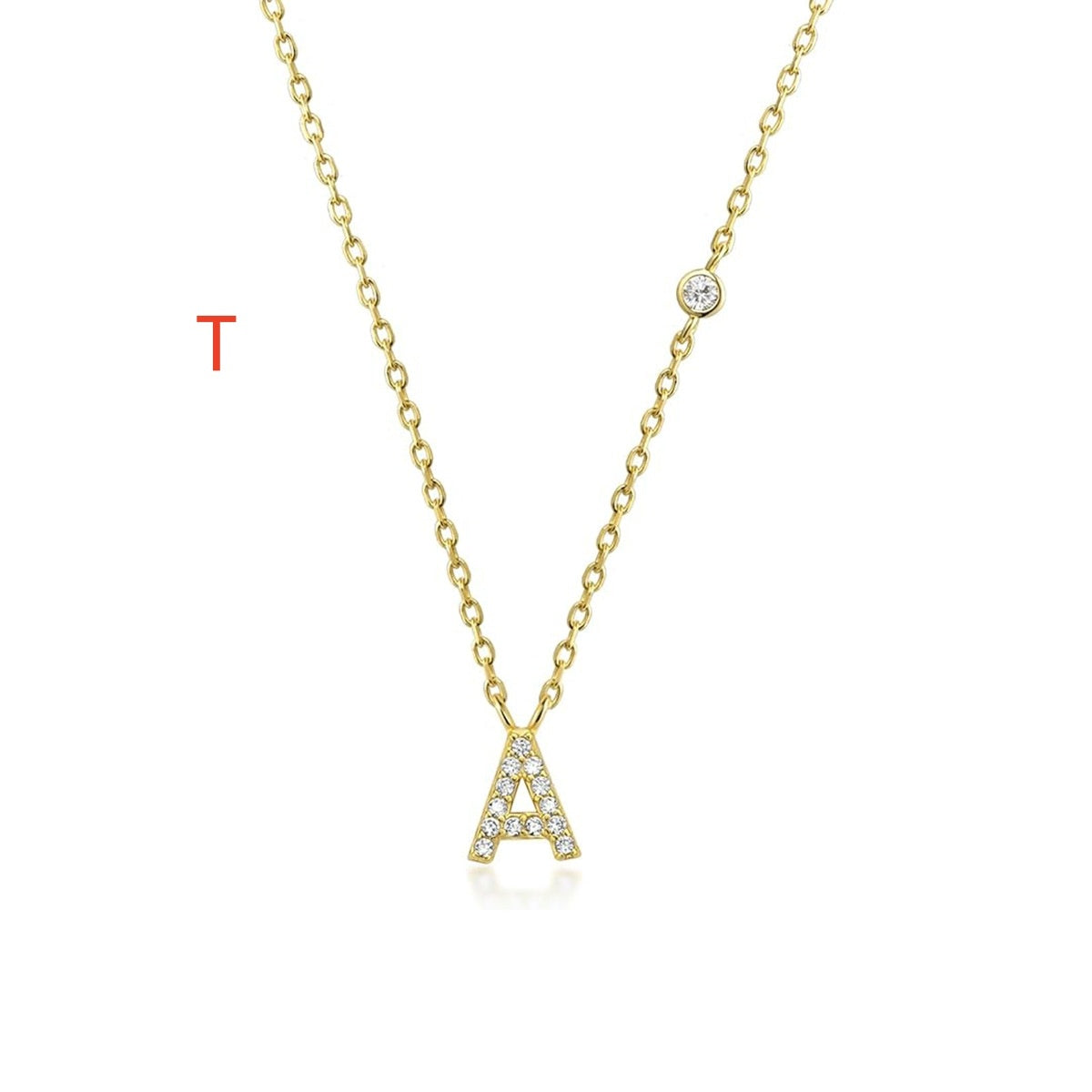 Luxury Gold & Silver A-Z Initial Necklace  Dazzling CZ Pendant for Women