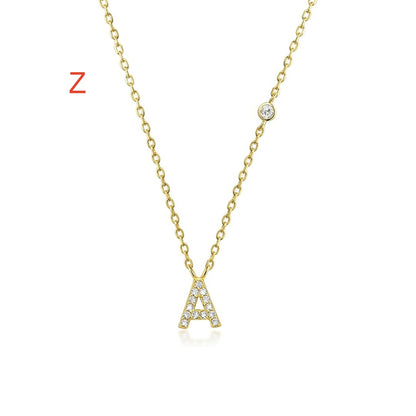 Luxury Gold & Silver A-Z Initial Necklace  Dazzling CZ Pendant for Women