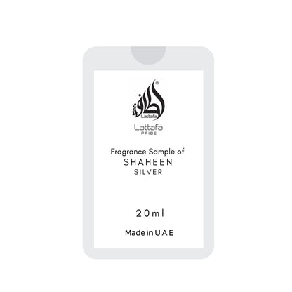 Lattafa Pride Shaheen Silver Eau de Parfum (EDP) Travel Size Spray - 20ml (0.67 OZ), Unisex Fragrance for Men & Women