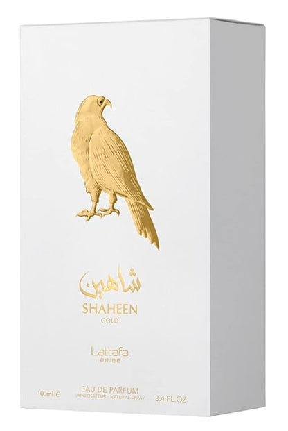 Lattafa Perfumes Shaheen Gold for Unisex Eau de Parfum Spray, 3.4 Ounce