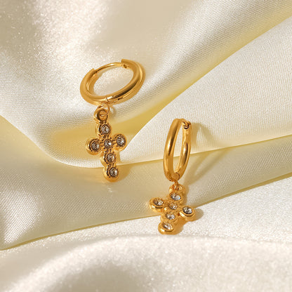 French Fashion 18K Gold Titanium Steel Earrings