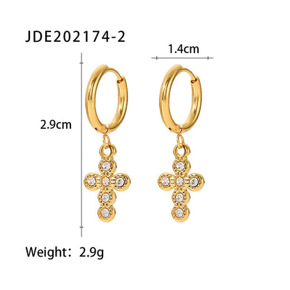 French Fashion 18K Gold Titanium Steel Earrings
