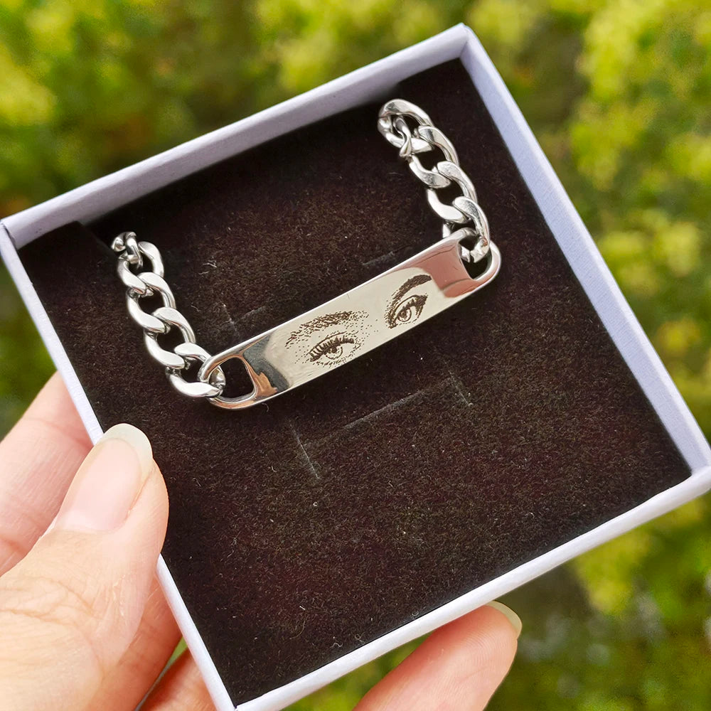 Personalized Eyes Photo Couple Bracelet A Unique & Meaningful Gift