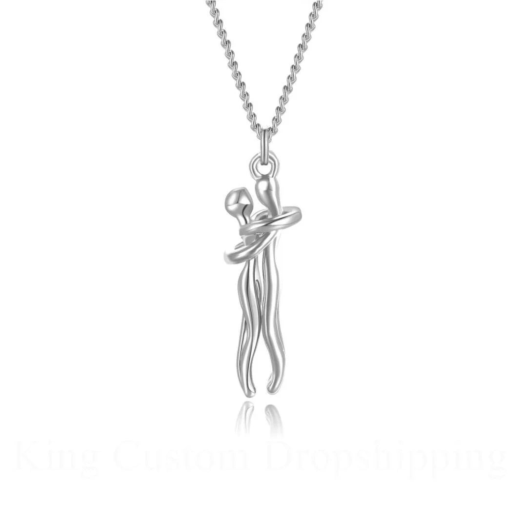 Hug Couples Necklace A Symbol of Love & Connection!