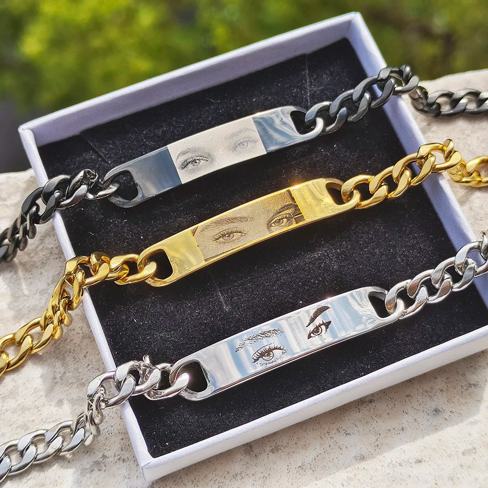 Personalized Eyes Photo Couple Bracelet A Unique & Meaningful Gift